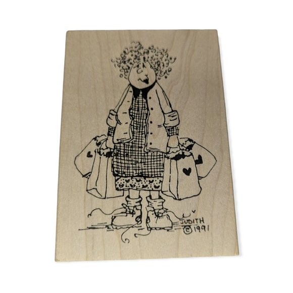 Stamps by Judith & Heather Large Perm Hair Bag Lady Stamp - Picture 1 of 5